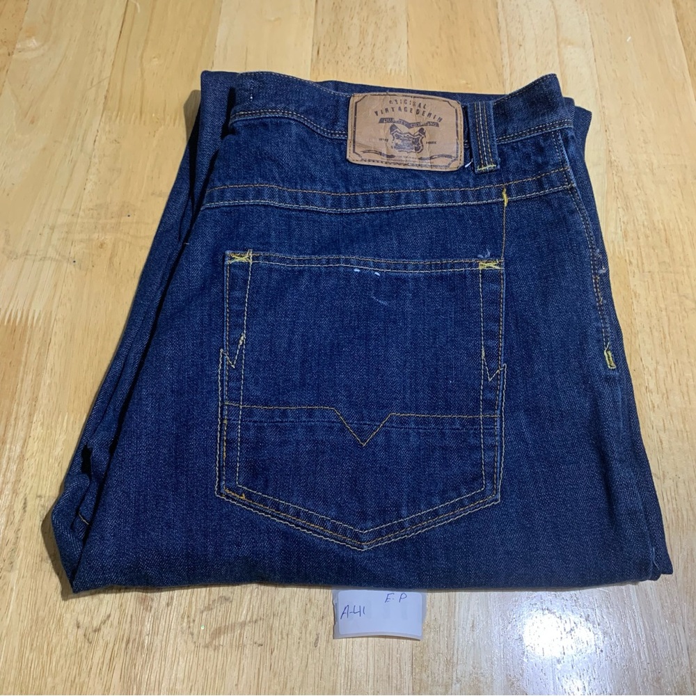 Royal Blue Vintage Mens Jeans Size 40X32‎ Denim 100% Cotton